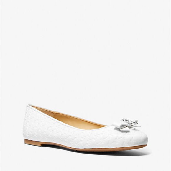 Michael Kors Honey Logo Embossed Ballet Flat Shoes - Picture 1 of 3
